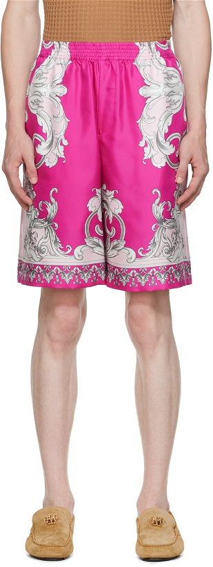 Photo: Versace Pink Baroque Shorts