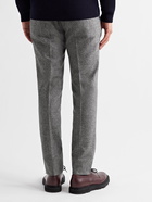 INCOTEX - Slim-Fit Pleated Stretch-Wool Tweed Trousers - Gray