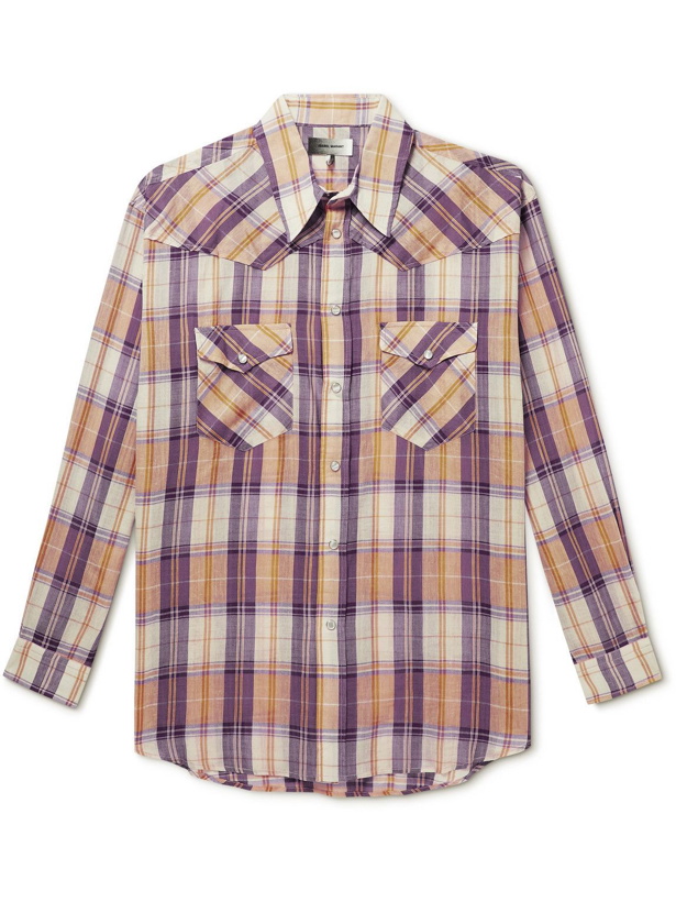 Photo: Isabel Marant - Badis Checked Cotton-Flannel Shirt - Pink