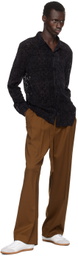 CMMN SWDN Brown Omari Double Pleated Trousers