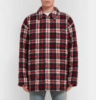 Balenciaga - Oversized Quilted Checked Cotton-Flannel Coat - Red