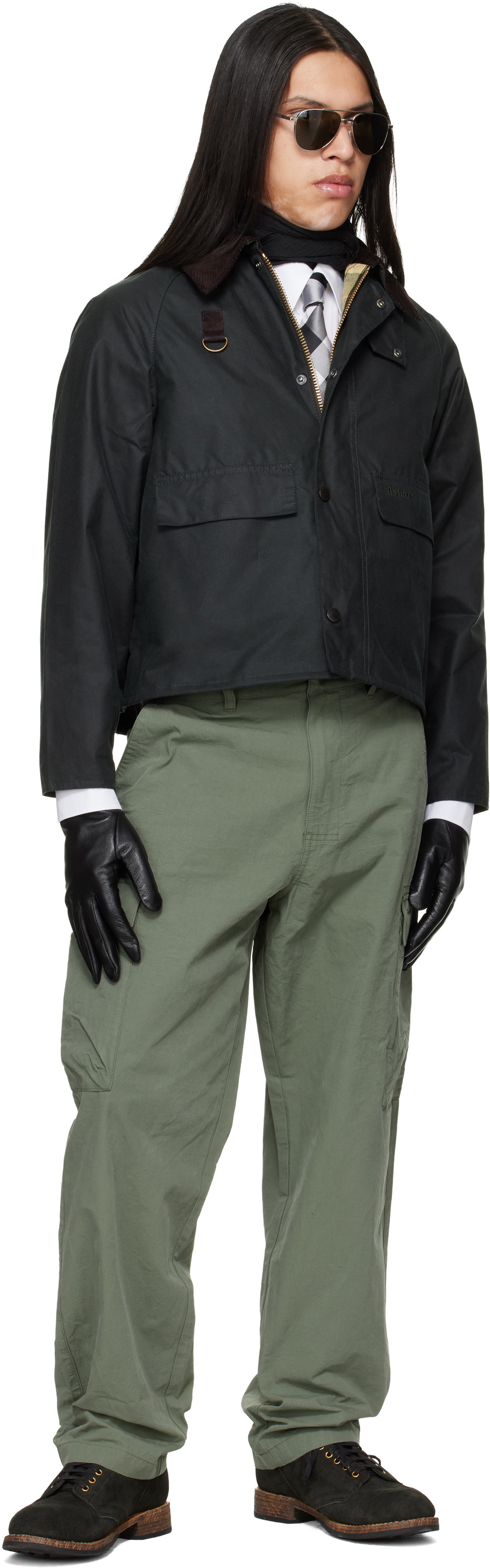 Barbour Green Spey Slim Waxed Jacket