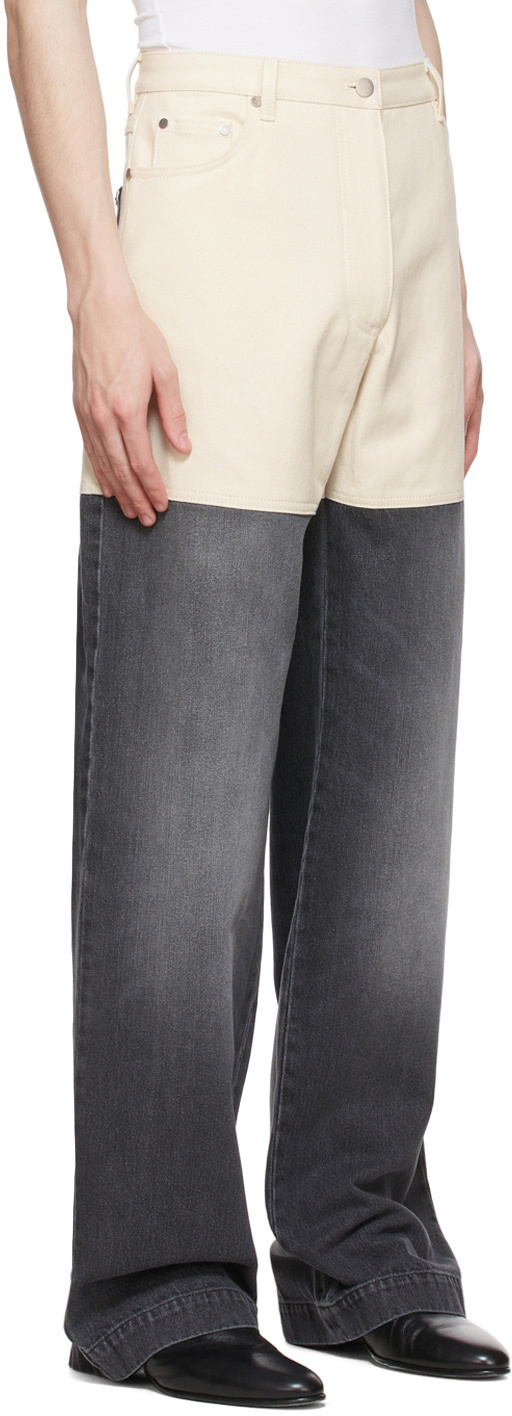 Peter Do Off-White & Gray Wide-Leg Jeans Peter Do
