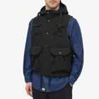 Engineered Garments Men's Ripstop Field Vest in Black Ripstop