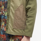 FDMTL Men's Boro Patchwork Cardigan in Khaki Rinse