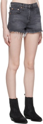 Levi's Black 501 High Rise Denim Shorts