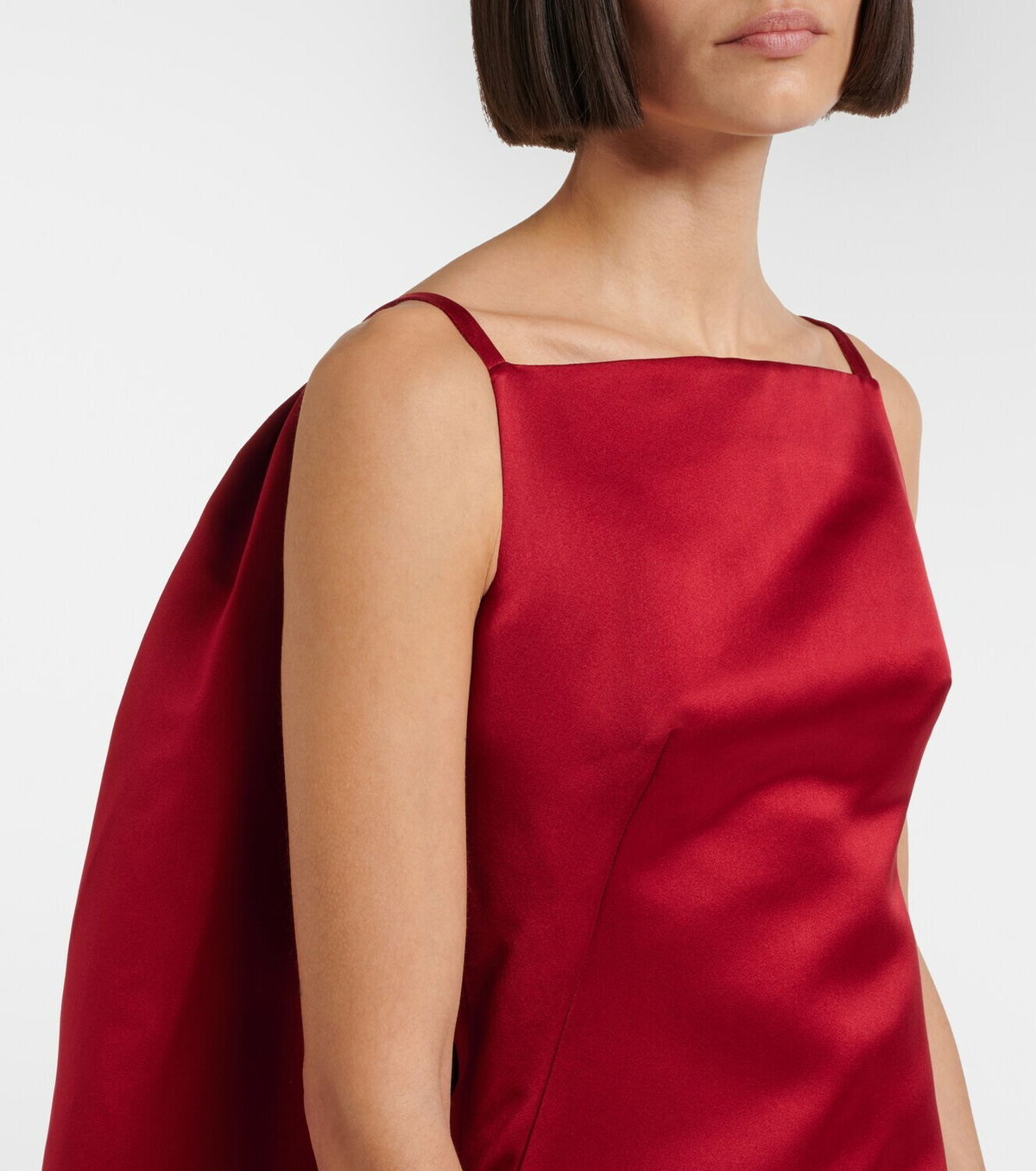 Givenchy Sliced caped silk duchess satin minidress