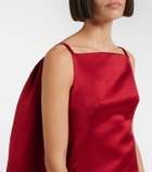 Givenchy Sliced caped silk duchess satin minidress