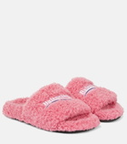 Balenciaga - Furry faux shearlings slides