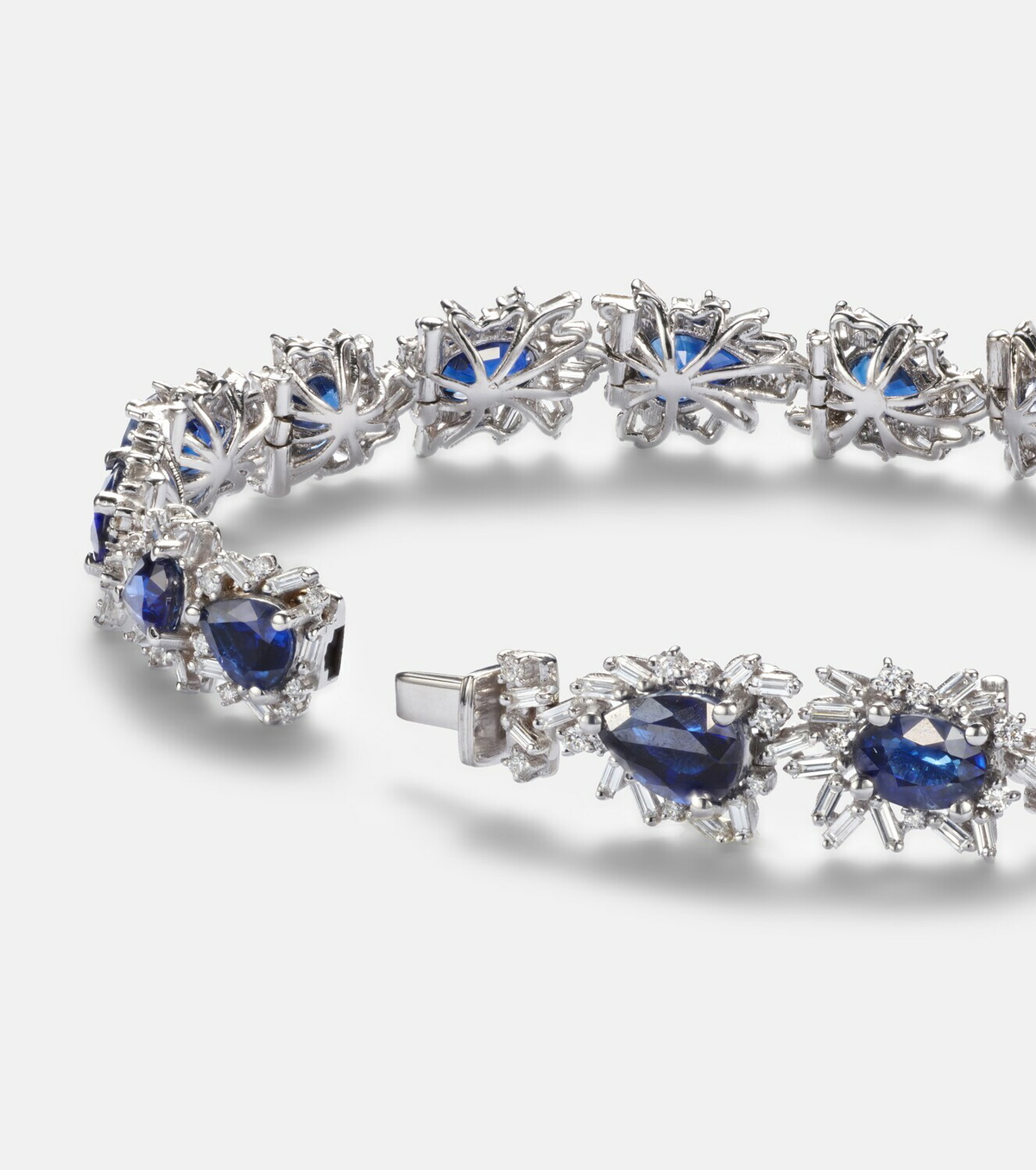 Suzanne Kalan 18kt white gold tennis bracelet with sapphires and diamonds