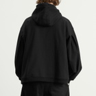 Anglan Men's Double Valley Tuck Sweat Hoodie in Black