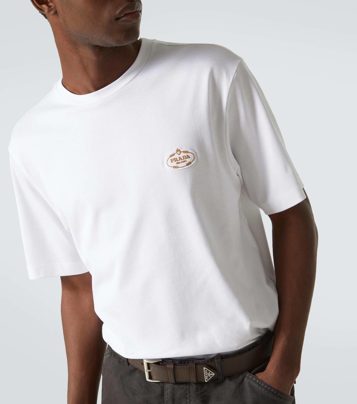 Prada インターロック Tシャツ Interlock T-shirt 関税込 国内発送☆PRADA】刺繍入り インターロック Tシャツ (PRADA/T
