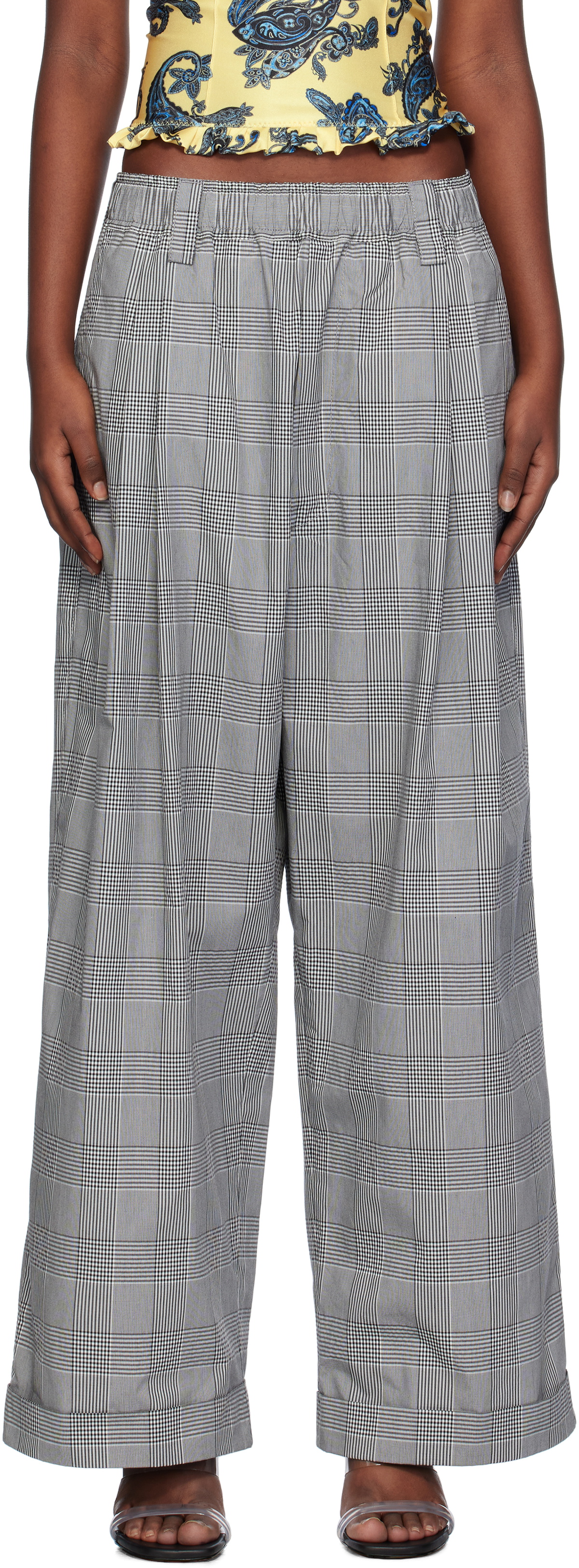 Meryll Rogge Gray Drawstring Chino Trousers
