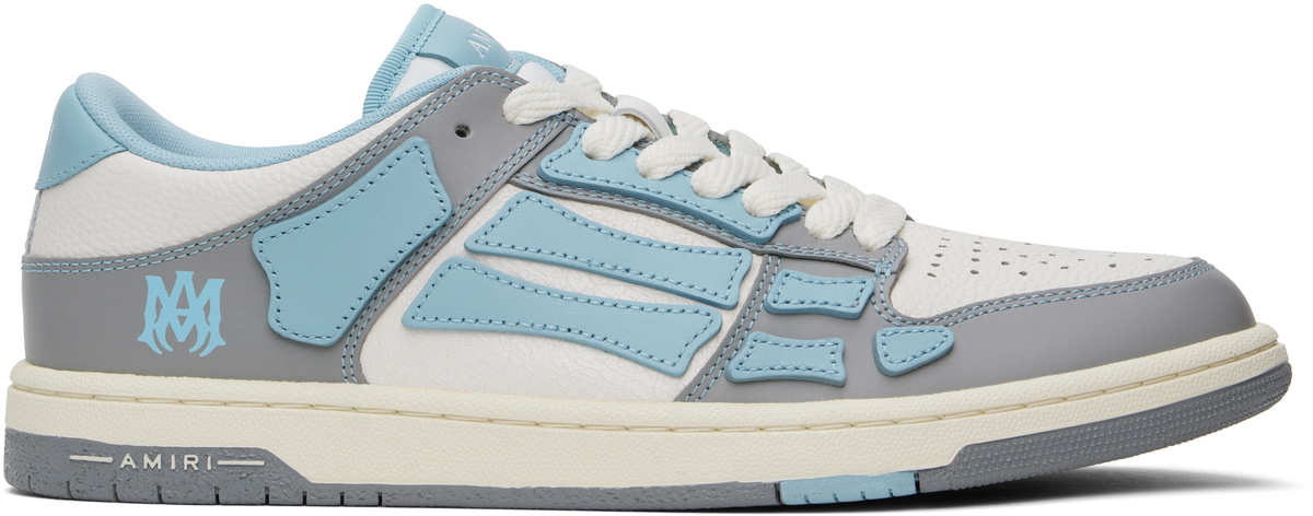 AMIRI Blue & White Varsity Skel Top Low Sneakers Amiri