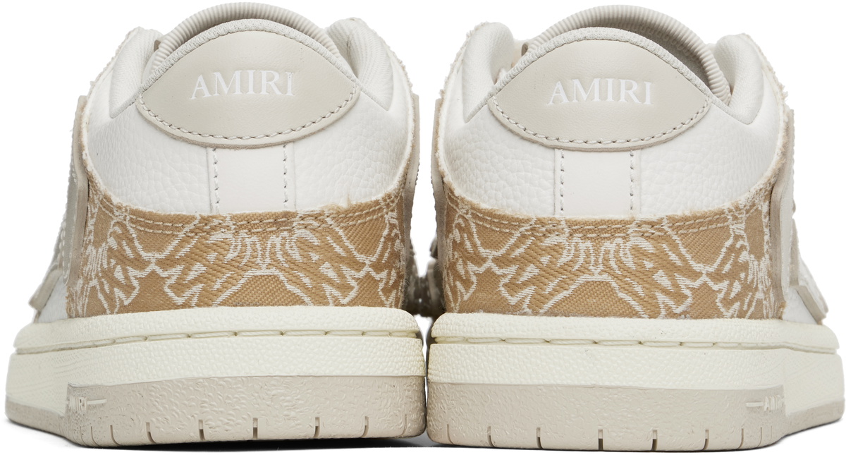 【関税込み】AMIRI ホワイト＆ベージュ Skel Top Low スニーカー AMIRI Off-White Skel Top Low Sneakers Amiri