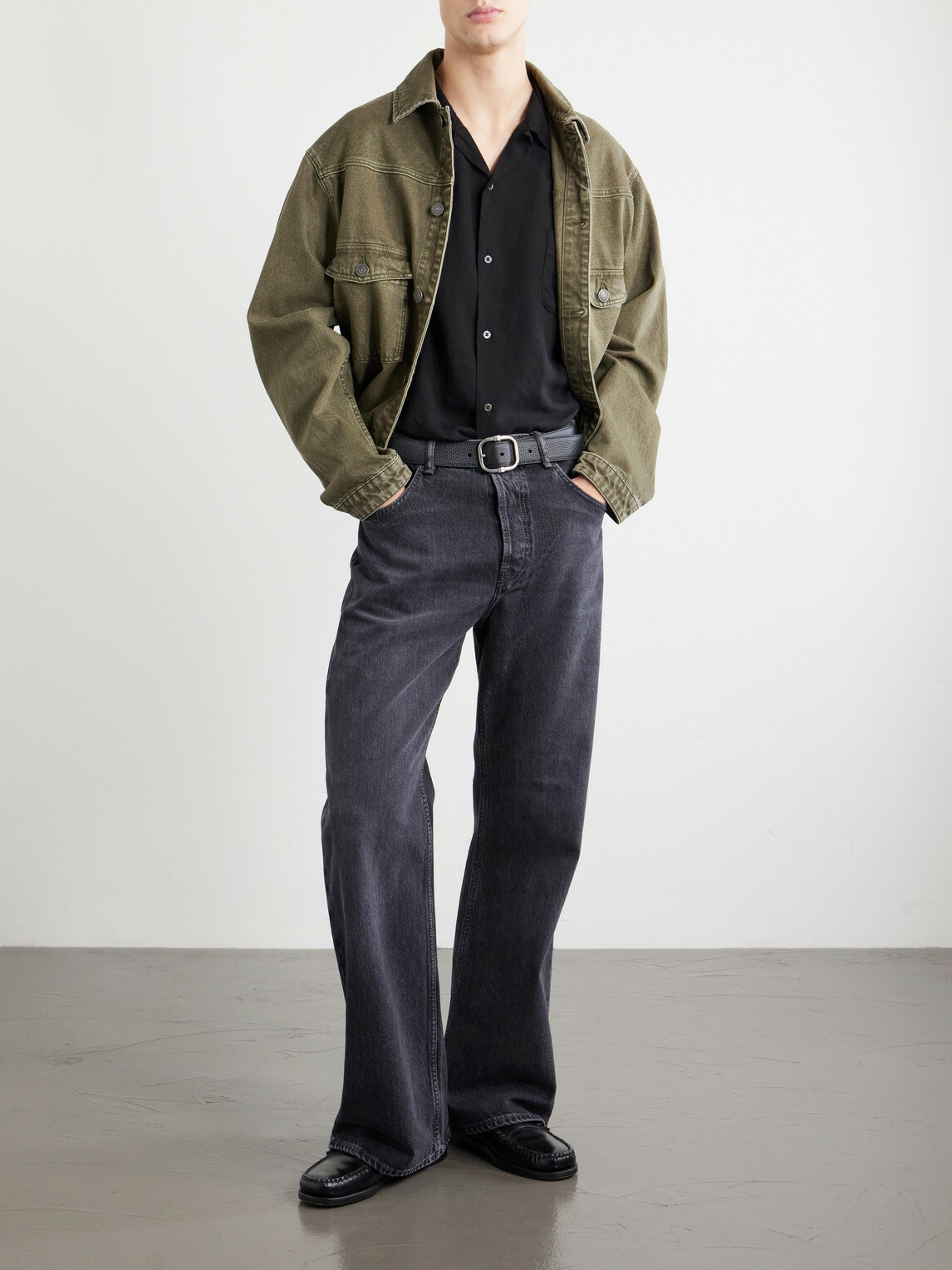 KAPITAL - Big Lyocell and Linen-Blend Shirt - Black