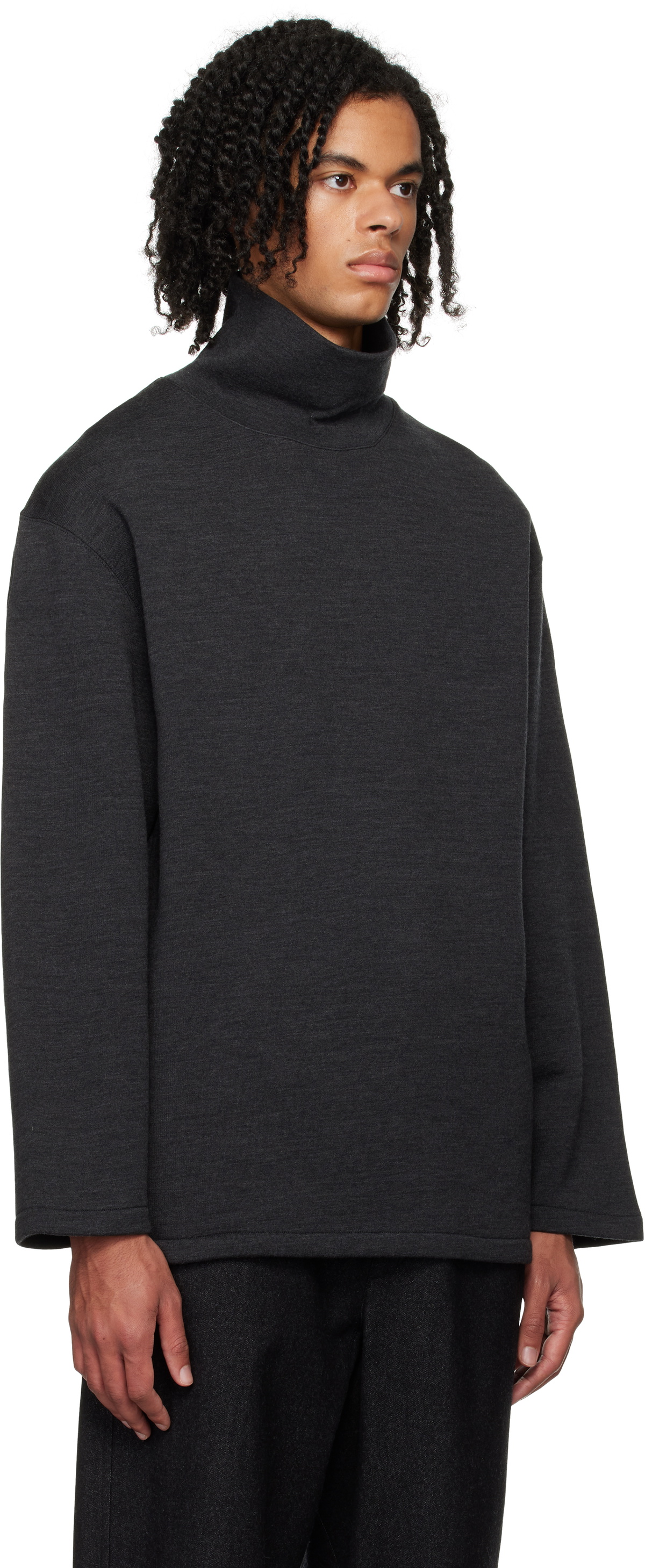 LEMAIRE Gray Mock Neck Sweatshirt