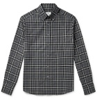 Dunhill - Button-Down Collar Checked Cotton-Flannel Shirt - Gray