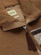 De Bonne Facture - Jacquard-Trimmed Wool-Blend Fleece Gilet - Brown