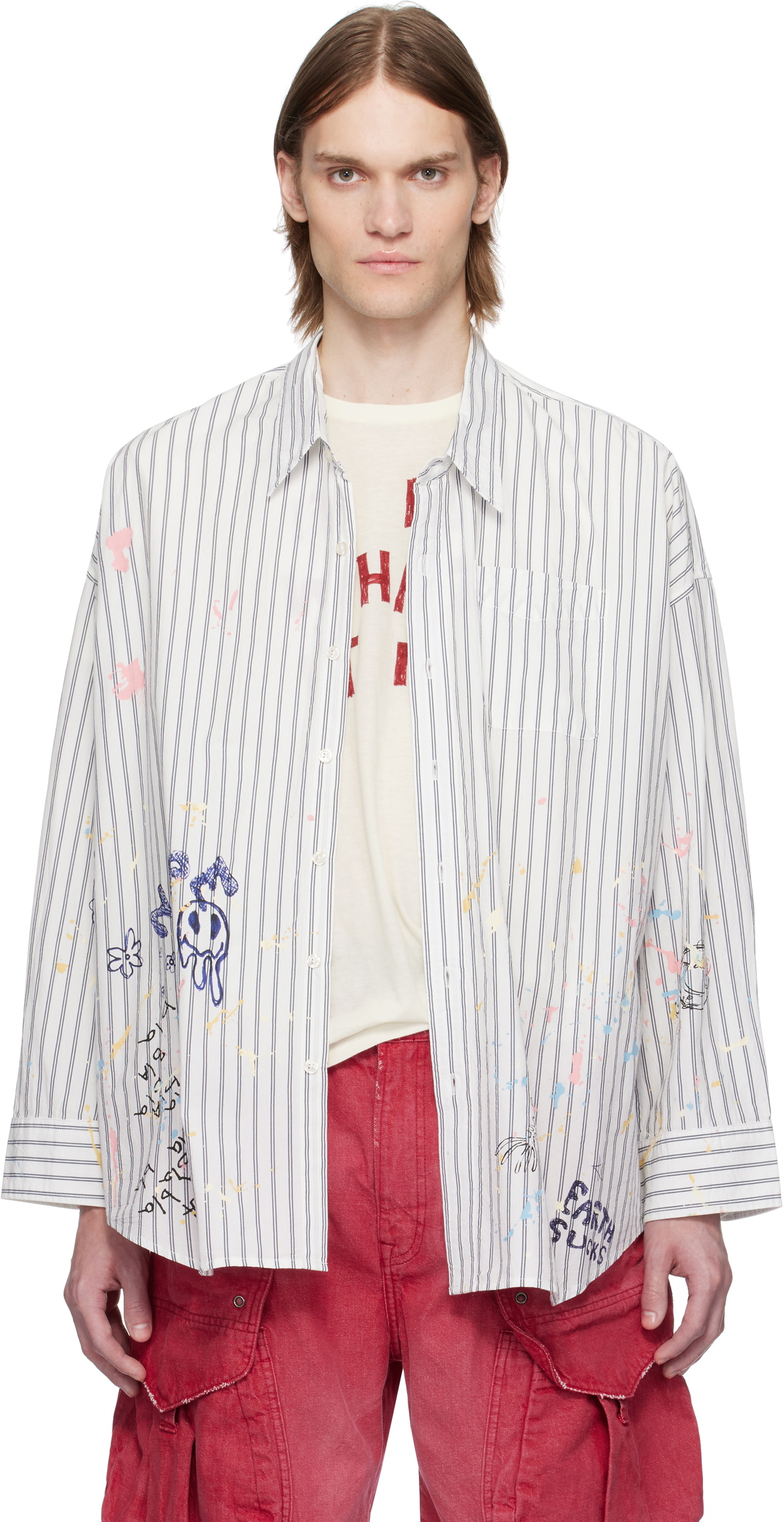 L&#39;Appartement DEUXIEME CLASSE - アパルトモン◆R13◆SHREDDED SEAM DROP NECK SHIRT R13 Shredded Seam Drop Neck Shirt | Shopbop