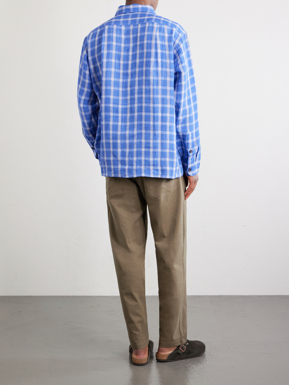 Kartik Research - Pataudi Checked Linen Shirt - Blue