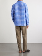Kartik Research - Pataudi Checked Linen Shirt - Blue