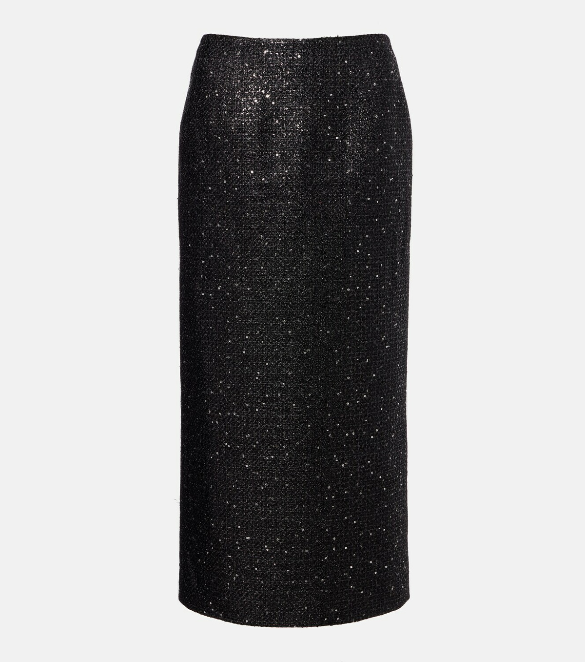 Carolina Herrera Sequined lamé tweed pencil skirt