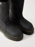 Rick Owens - Dr Martens Leather Biker Boots - Black