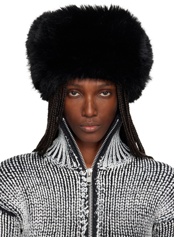 Photo: VAQUERA Black Leather & Faux-Fur Trapper Hat
