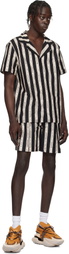 Balmain Black & Beige Ribbon Shorts