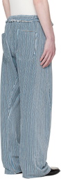 Edward Cuming Blue Twisted Track Pants