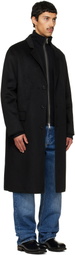 Hugo Black Melton Long Coat