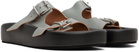 MM6 Maison Margiela Black & Gray Leather Sandals