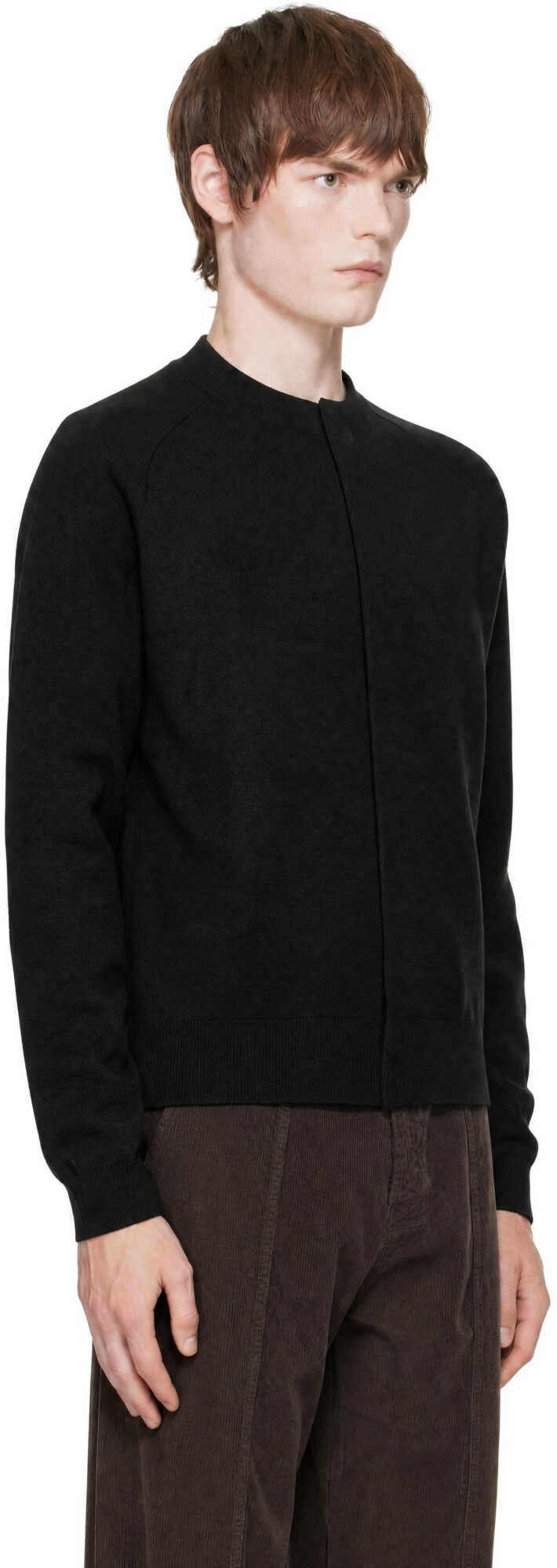 AMOMENTO Black Rounded Sleeve Cardigan