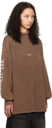We11done Brown Faded Long Sleeve T-Shirt