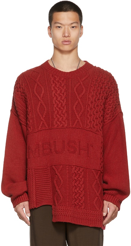 Photo: AMBUSH Red Patchwork Sweater