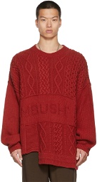 AMBUSH Red Patchwork Sweater