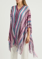 Missoni Zigzag-intarsia Fine-knit Poncho - Pink - One Size