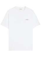 Les Deux Ben Globe Logo-print Cotton T-shirt White