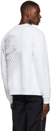 Moncler White & Grey Graphic Crewneck Sweatshirt