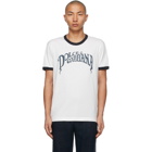 Dolce and Gabbana White and Navy Logo Print T-Shirt