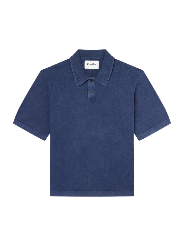 Photo: Corridor - Cotton-Piqué Polo Shirt - Blue