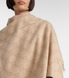 Gucci GG fringed cashmere-blend lamé cape
