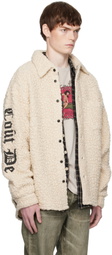 COÛT DE LA LIBERTÉ Off-White Tommy Sherpa Embellished Wool Overshirt