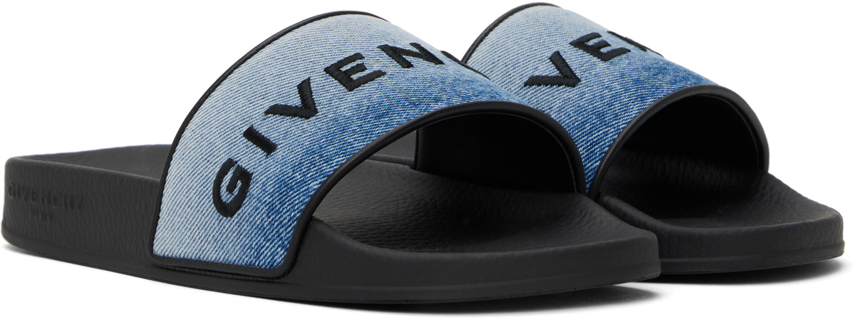 Givenchy Blue Slide Flat Pool Slides