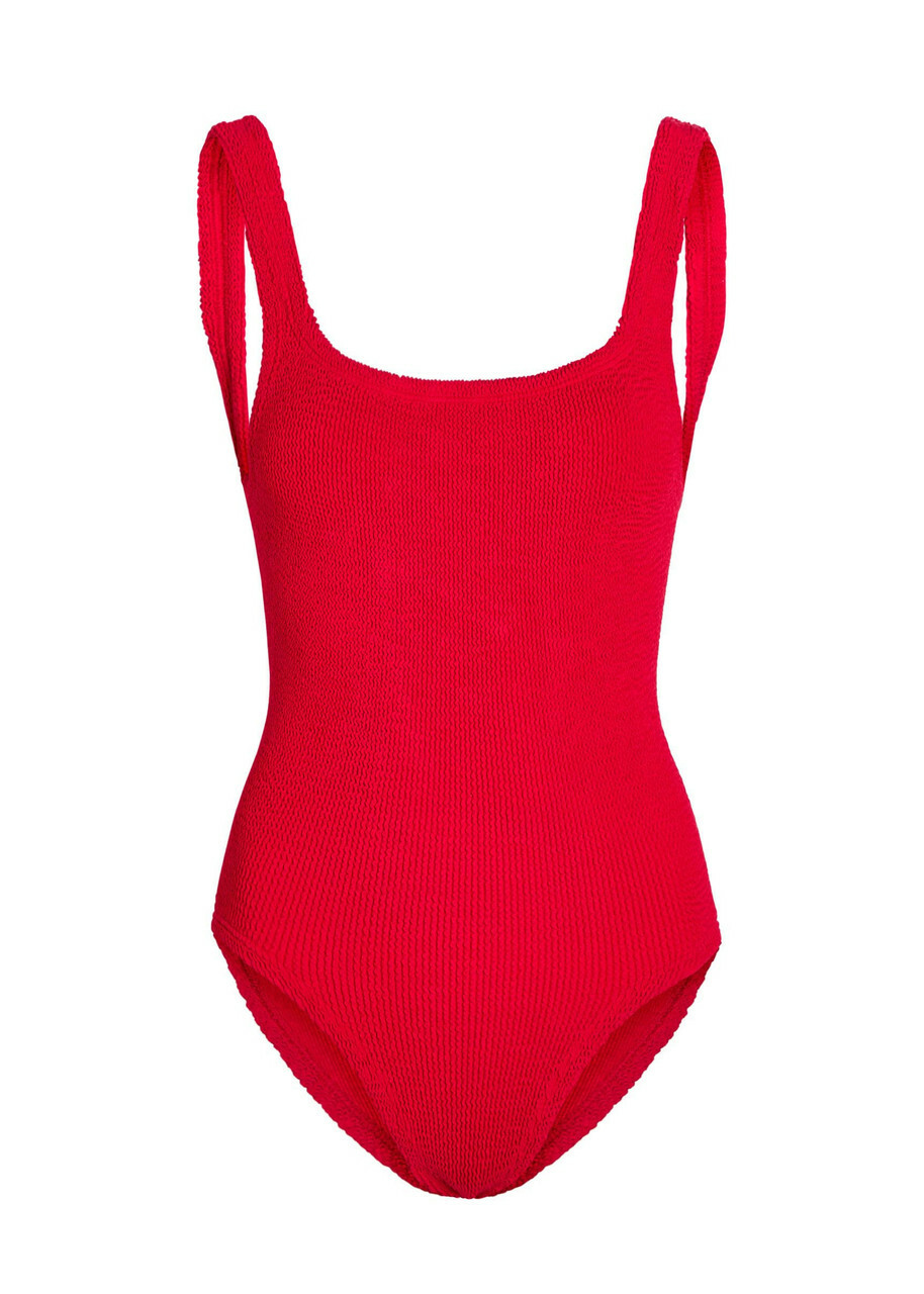 Hunza G Coverage Square-neck Crinkle Swimsuit - Red - One Size