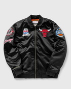 Mitchell & Ness Chicago Bulls   Flight Satin Bomber Jacket Black - Mens - College Jackets/Team Jackets