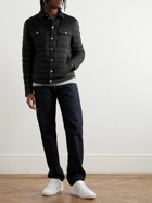 Moncler - Longue Saison Wool Twill-Panelled Quilted Shell Down Jacket - Black