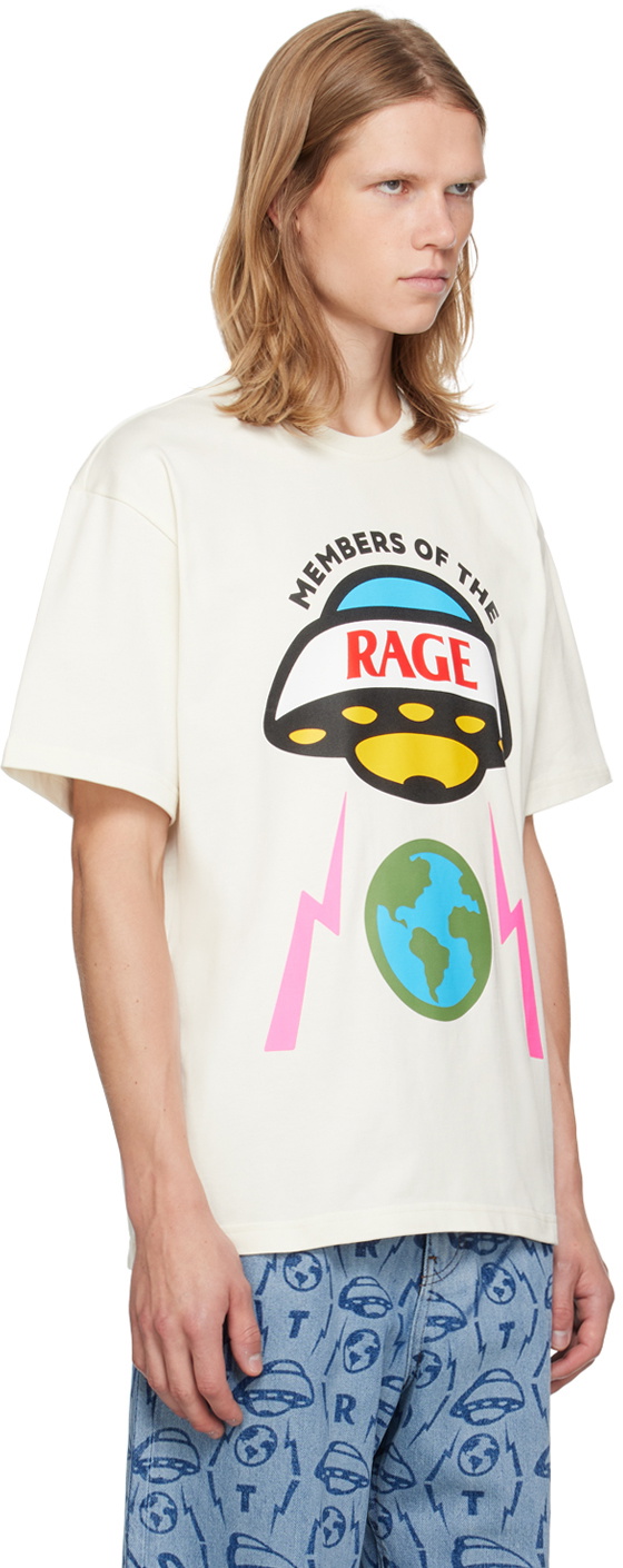 Members of the Rage White Printed Hero Logo T-shirt