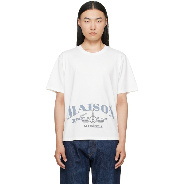 Photo: MM6 Maison Margiela Off-White Printed Logo T-shirt